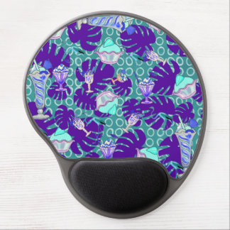 ice cream tropical pattern blue gel mouse pad