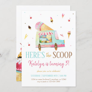 Ice Cream Truck Birthday Invitation