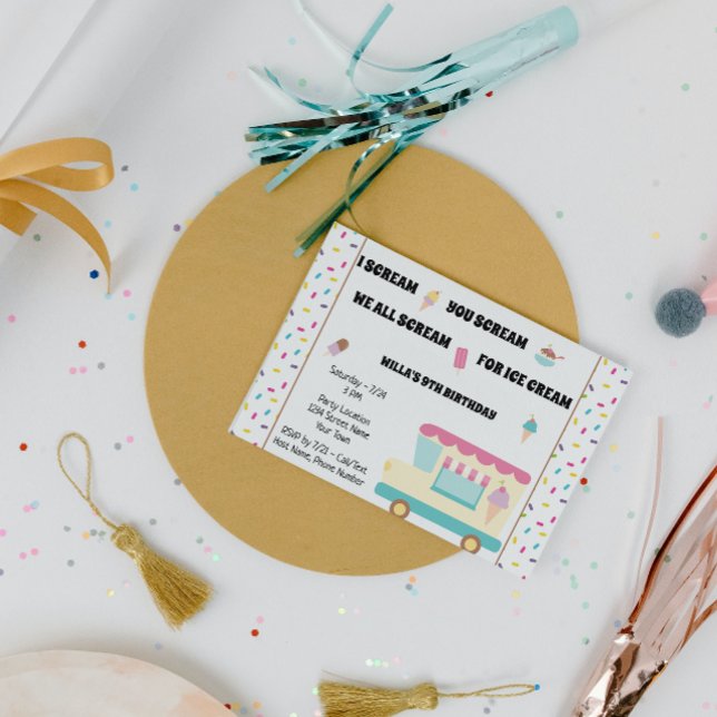 Ice Cream Truck Birthday Invitation (Creator Uploaded)