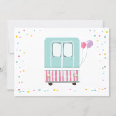 Ice Cream Truck Birthday Invitation Girl Pink (Back)