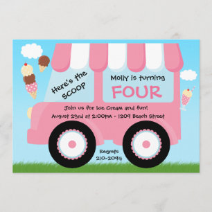 Ice Cream Truck Birthday Party Invitation