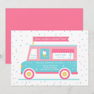 Ice Cream Truck Birthday Party Invitation