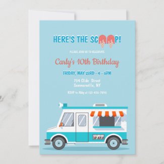 Ice Cream Truck Birthday Party Invitation
