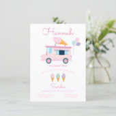Ice Cream Truck Birthday Party Invitation (Standing Front)