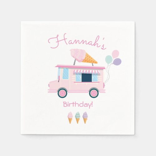 Ice Cream Truck Birthday Party Napkins