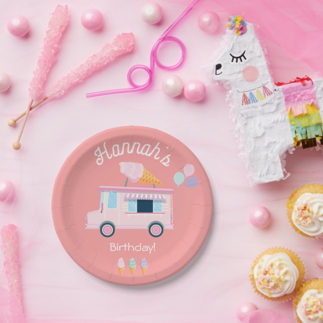 Ice Cream Truck Birthday Party Paper Plates (Party)