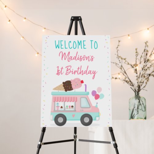 Ice Cream Truck Birthday Welcome Foam Board