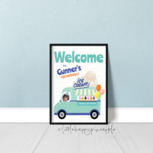 Ice Cream Truck Birthday Welcome Sign