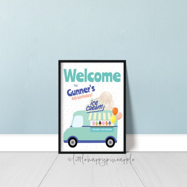 Ice Cream Truck Birthday Welcome Sign (Creator Uploaded)