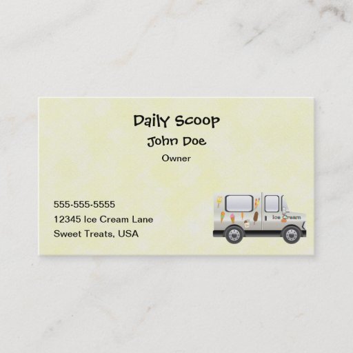 Customizable Ice Cream Truck Business Card