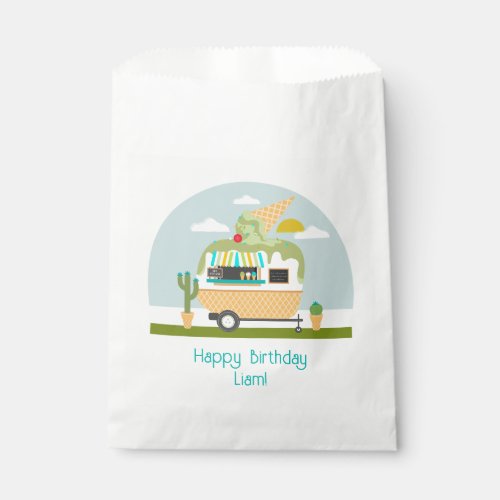 Ice Cream Truck Camper Boys Birthday Favor Bag