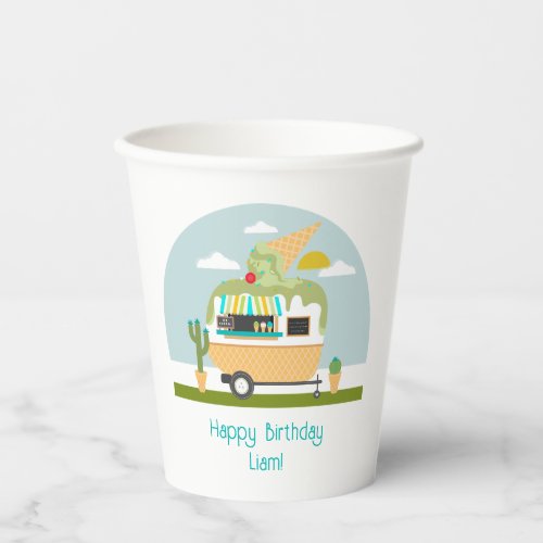 Ice Cream Truck Camper Boys Birthday Paper Cups