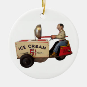 Ice Cream Truck Ceramic Ornament