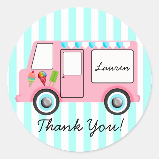 Ice Cream Truck Classic Round Sticker | Zazzle.com