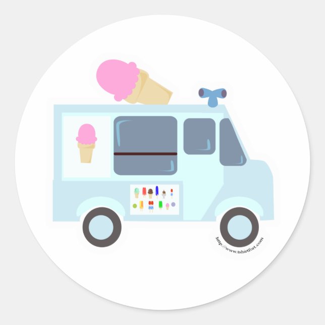 Ice Cream Truck Classic Round Sticker (Front)