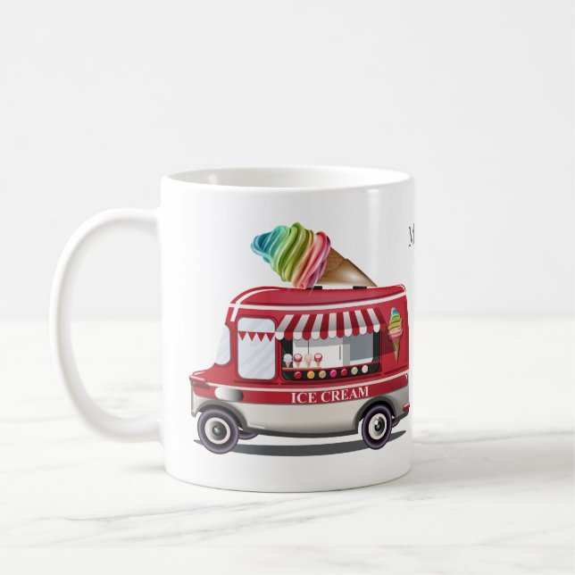 Ice Cream Truck custom name mugs (Left)