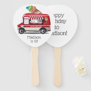 Ice Cream Truck custom text fan set