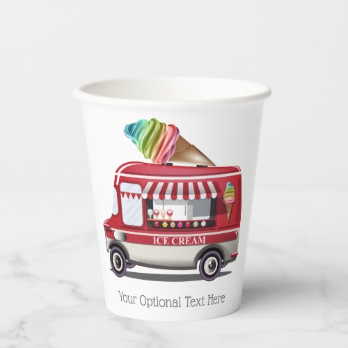 Ice Cream Truck custom text Paper Cups