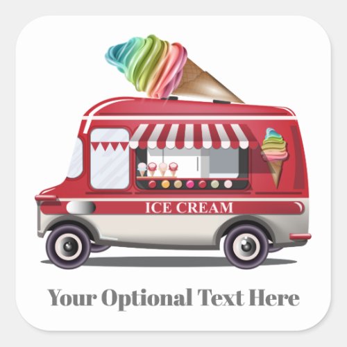 Ice Cream Truck custom text stickers