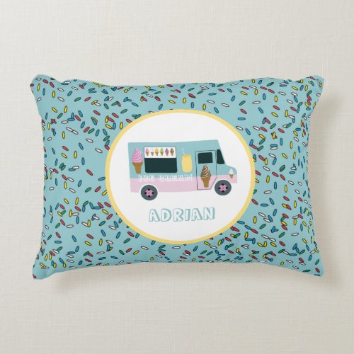 Ice Cream Truck Design  Accent Pillow