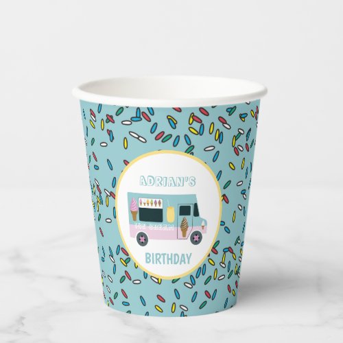 Ice Cream Truck Design Birthday Party  Paper Cups