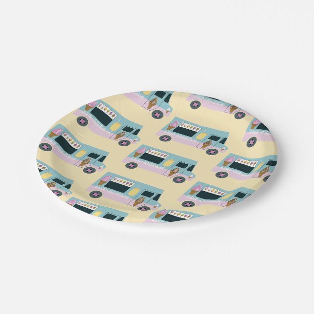 Ice Cream Truck Design Paper Plates (Angled)