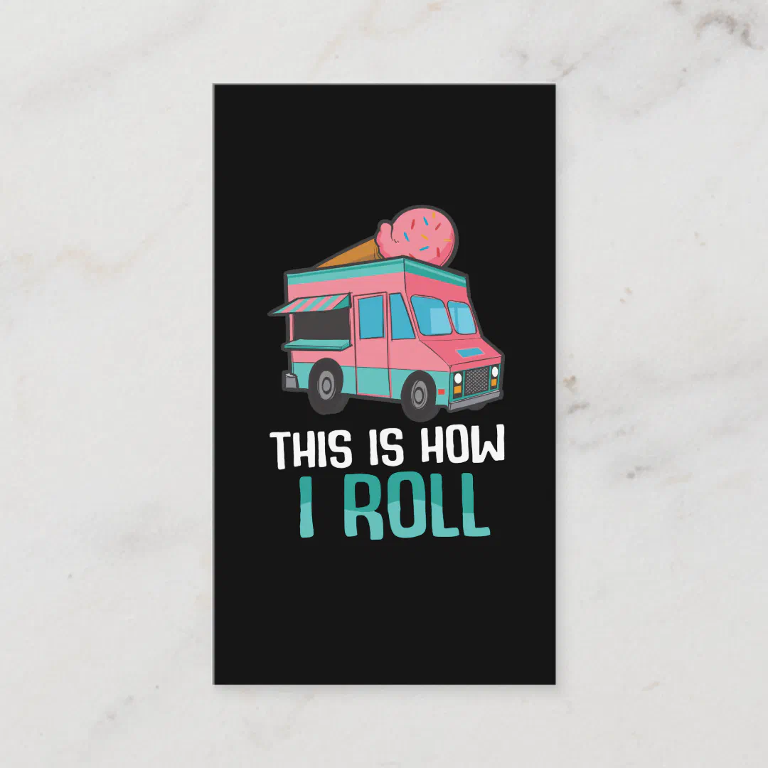 Ice Cream Truck Driver Summer Dessert Delivery Business Card
