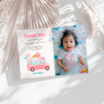 Ice Cream Truck Here's The Scoop Birthday Photo Thank You Card<br><div class="desc">Say thank you in style with our Ice Cream Truck themed birthday photo thank you cards. Featuring delightful ice cream motifs and customizable designs, these cards capture the joy of your celebration. Personalize each card with a heartfelt message and a favorite photo from your special day. Perfect for expressing gratitude...</div>