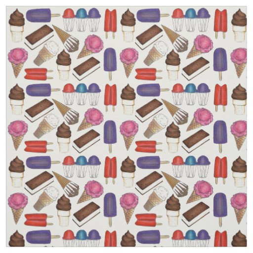 Ice Cream Truck Icecream Popsicle Water Ice Fabric Zazzle Com