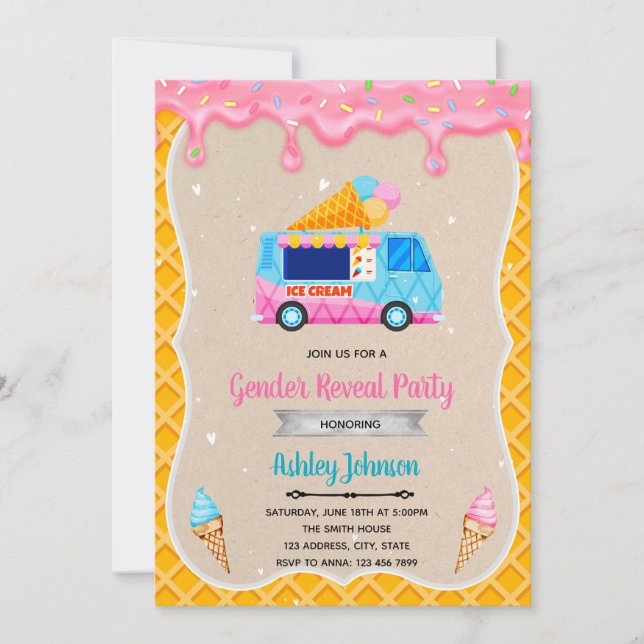 Ice cream truck invitation (Front)