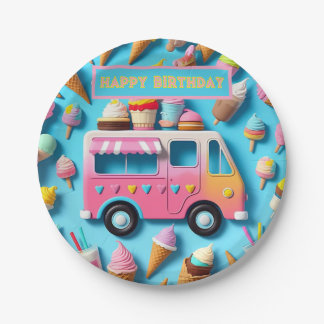 " ICE-CREAM TRUCK " PAPER PLATES