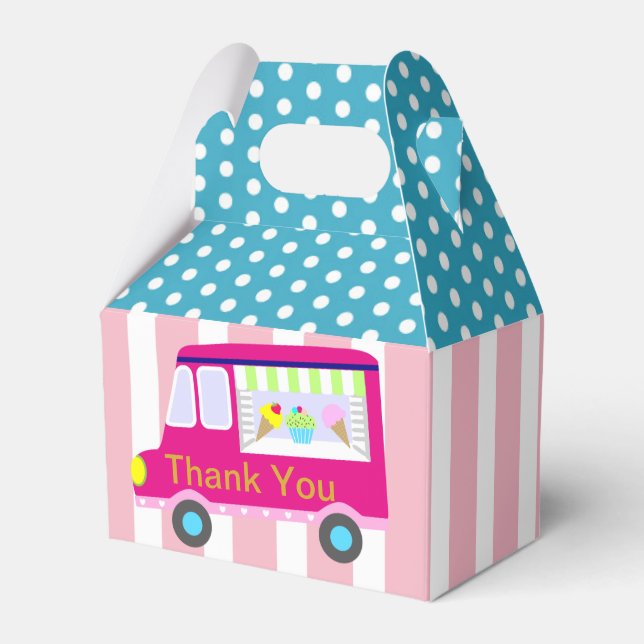 Ice Cream Truck Party Favor Boxes (Front Side)