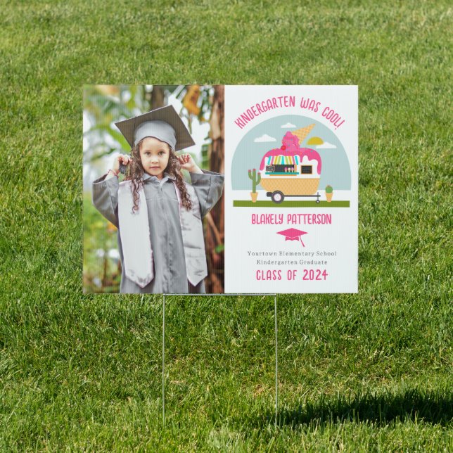 Ice Cream Truck Photo Kids Kindergarten Graduation Sign (Insitu)