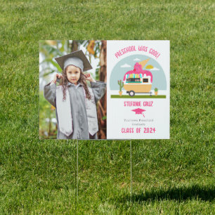 Ice Cream Truck Photo Kids Preschool Graduation Sign