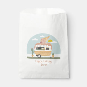Ice Cream Truck Pink Camper Girls Birthday Favor Bag