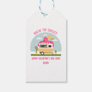 Ice Cream Truck Pink Classroom Valentine Gift Tags