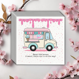 Ice Cream Truck Scoop Sprinkles Baby Shower Napkins