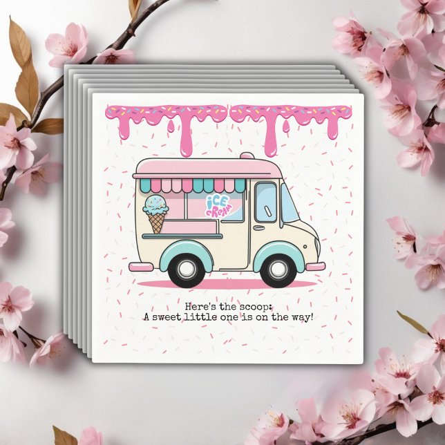 Ice Cream Truck Scoop Sprinkles Baby Shower Napkins (Creator Uploaded)