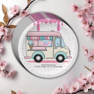 Ice Cream Truck Scoop Sprinkles Baby Shower Paper Plates