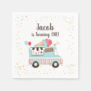 Ice Cream Truck Sweet Time Boy Birthday Party Pape Napkins