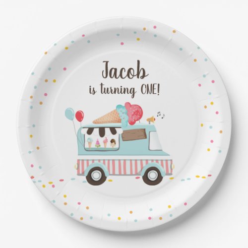 Ice Cream Truck Sweet Time Boy Birthday Party Paper Plates