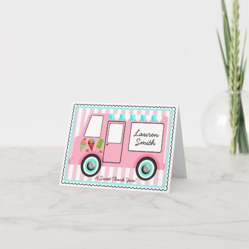 Ice Cream Truck Thank You Card