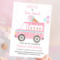 Ice Cream Truck Two Sweet Birthday Invitation