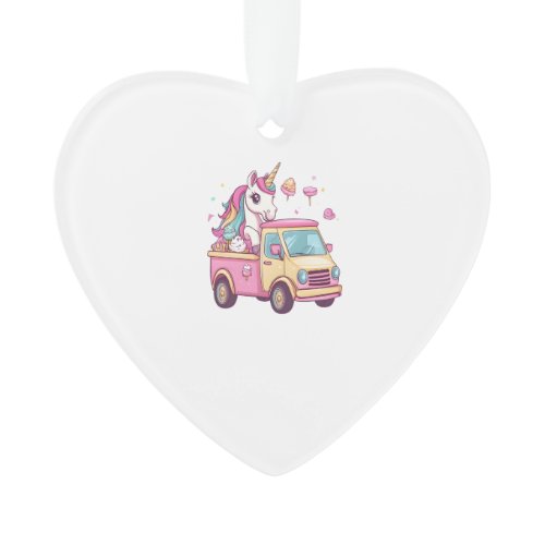 Ice Cream Truck Unicorn (1) Ornament