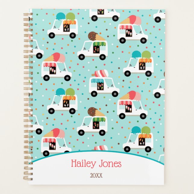 Ice Cream Trucks  Sprinkles Girls Personalized Planner (Front)