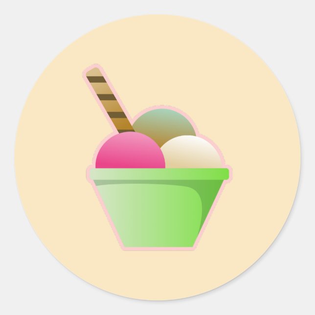 Ice Cream Tub Classic Round Sticker (Front)