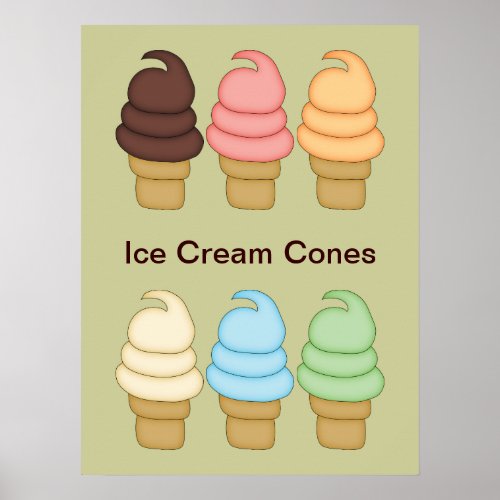 Ice Cream Twist Cones Poster