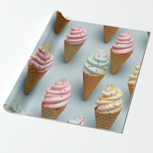 Ice Cream Twist Cones Wrapping Paper