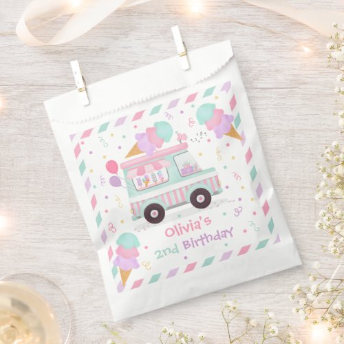 Ice Cream Two Sweet 2nd Birthday Party Gift Favor Bag