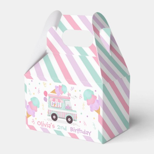 Ice Cream Two Sweet 2nd Birthday Party Gift Favor Boxes